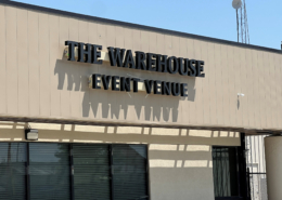 The Warehouse, Event Venue, Store Front Lettering