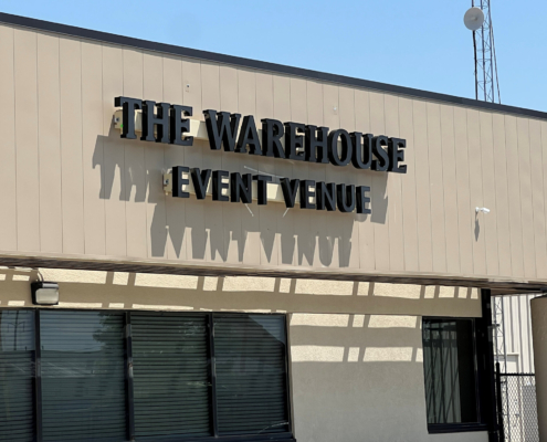 The Warehouse, Event Venue, Store Front Lettering