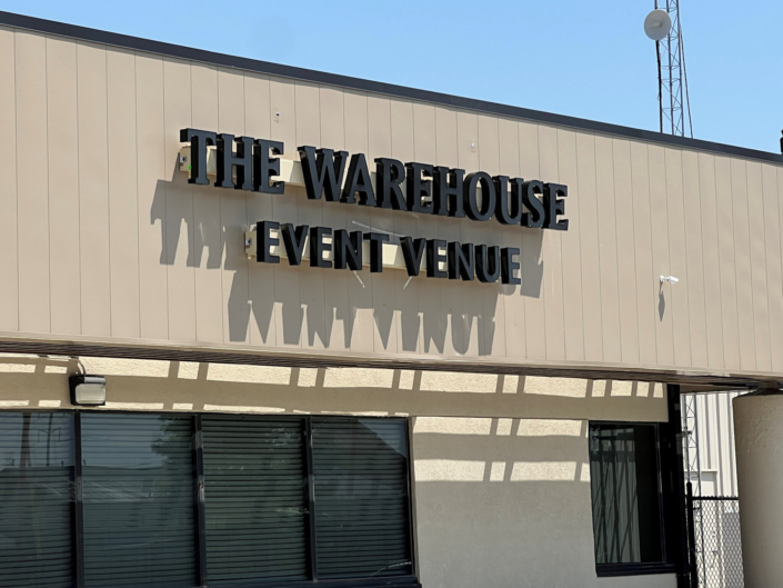 The Warehouse, Event Venue, Store Front Lettering